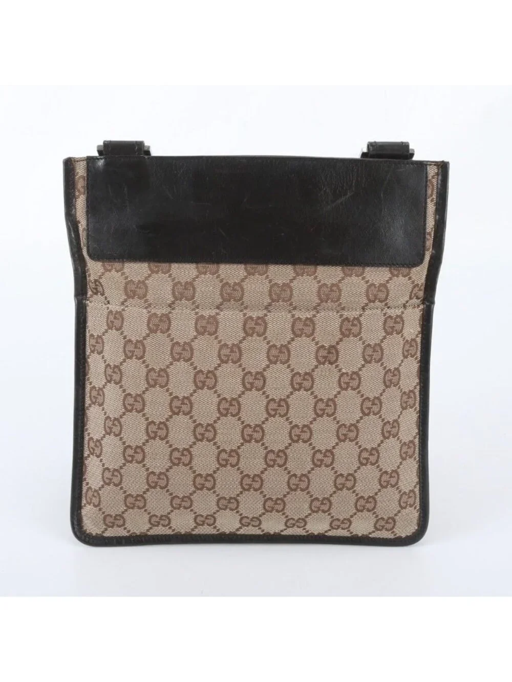 Gucci GG Canvas Leather Shoulder Bag Crossbody Messenger Business Tote